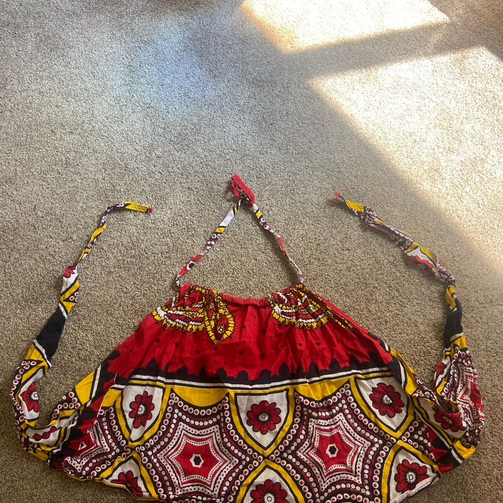Red and Yellow Halter Top